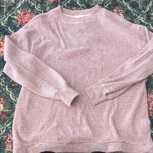 Aerie Red Crew Neck Sweater Plush Textured oversized